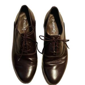 10/$25🦋 Petalia Brown Leather Oxford Dress Shoes - Size 9